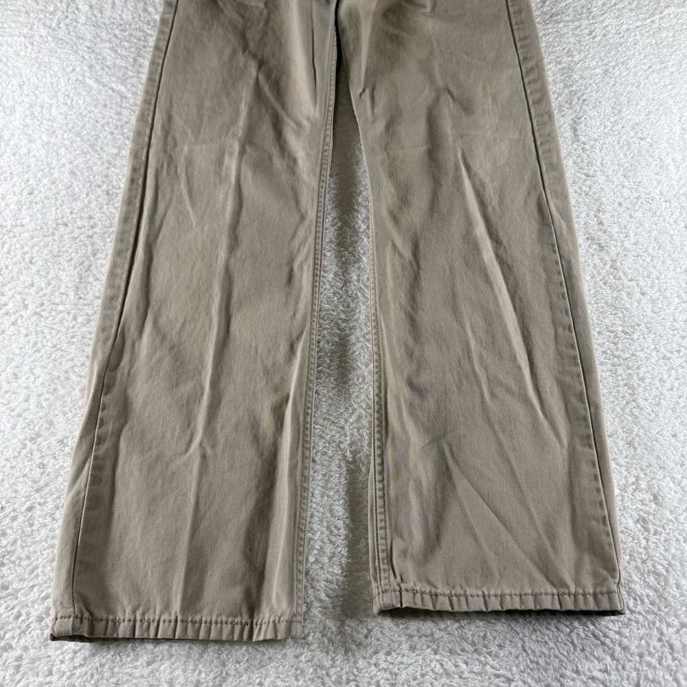Levis 514 Pants Mens 32x32 Khaki Straight Chino Tan White Tab School 5 Pockets - Picture 2 of 9